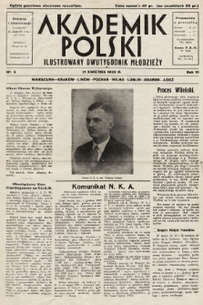 Akademik Polski : ilustrowany miesięcznik młodzieży. R. 6, 1932, nr 6