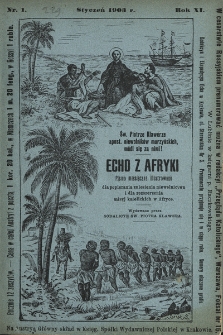 Echo z Afryki : katolickie miesięczne pismo dla popierania dzieła misyjnego. 1903, nr 1