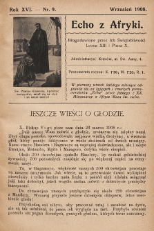 Echo z Afryki : pismo miesięczne illustrowane dla poparcia misyj katolickich w Afryce. 1908, nr 9