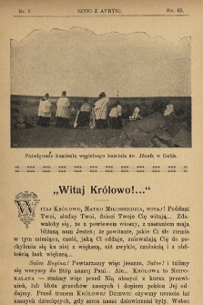 Echo z Afryki : pismo miesięczne illustrowane dla poparcia misyj katolickich w Afryce. 1910, nr 5