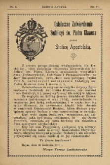 Echo z Afryki : pismo miesięczne illustrowane dla poparcia misyj katolickich w Afryce. 1910, nr 6