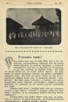 Echo z Afryki : pismo miesięczne illustrowane dla poparcia misyj katolickich w Afryce. 1910, nr 9