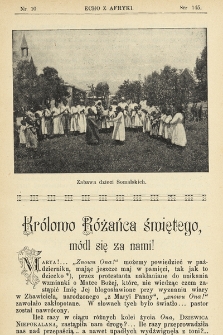 Echo z Afryki : pismo miesięczne illustrowane dla poparcia misyj katolickich w Afryce. 1910, nr 10