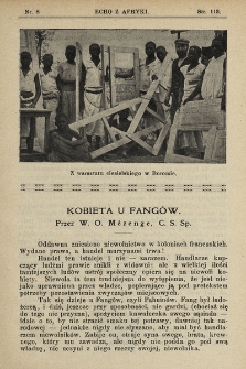 Echo z Afryki : pismo miesięczne illustrowane dla poparcia misyj katolickich w Afryce. 1911, nr 8
