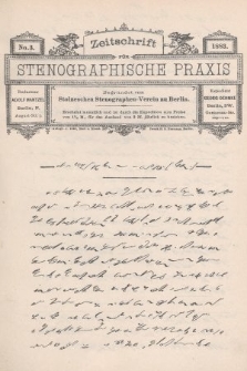 Zeitschrift für Stenographische Praxis. Jg 1, 1883, no. 3