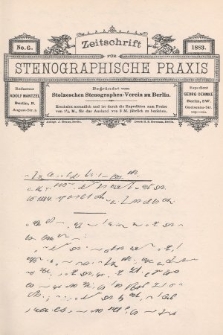 Zeitschrift für Stenographische Praxis. Jg 1, 1883, no. 6