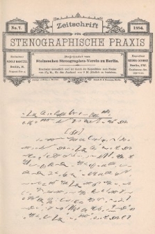 Zeitschrift für Stenographische Praxis. Jg 1, 1884, no. 7