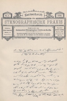 Zeitschrift für Stenographische Praxis. Jg 1, 1884, no. 8