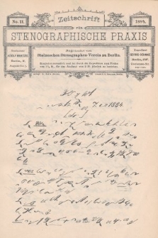 Zeitschrift für Stenographische Praxis. Jg 1, 1884, no. 11