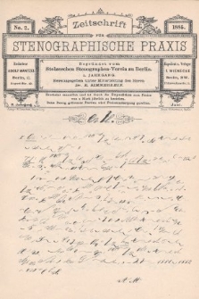 Zeitschrift für Stenographische Praxis. Jg 2, 1885, no. 2