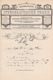 Zeitschrift für Stenographische Praxis. Jg 2, 1885, no. 5