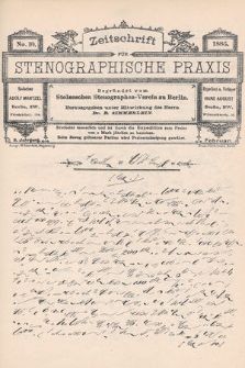 Zeitschrift für Stenographische Praxis. Jg 2, 1886, no. 10