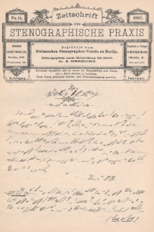 Zeitschrift für Stenographische Praxis. Jg 3, 1887, no. 11