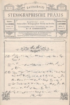 Zeitschrift für Stenographische Praxis. Jg 5, 1888, no. 4
