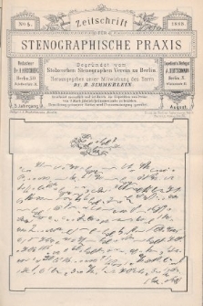 Zeitschrift für Stenographische Praxis. Jg 5, 1888, no. 5