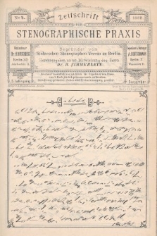 Zeitschrift für Stenographische Praxis. Jg 5, 1888, no. 9