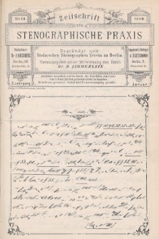 Zeitschrift für Stenographische Praxis. Jg 5, 1889, no. 10