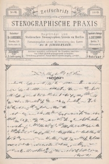 Zeitschrift für Stenographische Praxis. Jg 5, 1889, no. 11