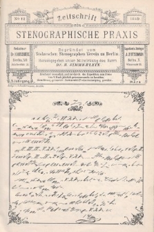 Zeitschrift für Stenographische Praxis. Jg 5, 1889, no. 12