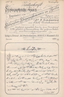 Zeitschrift für Stenographische Praxis. Jg 6, 1889/1890, no. 10