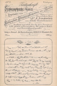 Zeitschrift für Stenographische Praxis. Jg 6, 1889/1890, no. 12