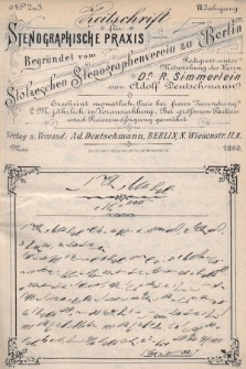 Zeitschrift für Stenographische Praxis. Jg 7, 1890, no. 2 u 3