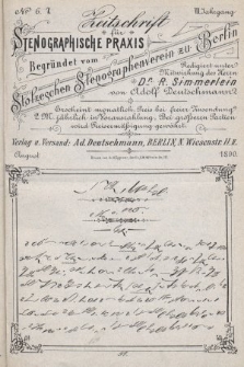 Zeitschrift für Stenographische Praxis. Jg 7, 1890, no. 6 u 7