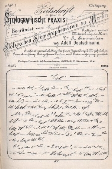 Zeitschrift für Stenographische Praxis. Jg 10, 1893, no. 7