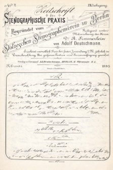Zeitschrift für Stenographische Praxis. Jg 12, 1895, no. 2