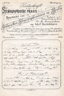 Zeitschrift für Stenographische Praxis. Jg 12, 1895, no. 11
