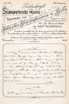 Zeitschrift für Stenographische Praxis. Jg 12, 1895, no. 12