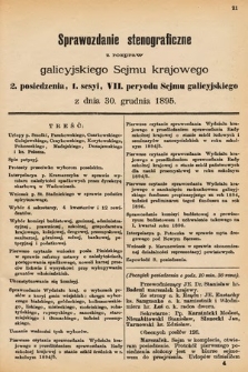 [Kadencja VII, sesja I, pos. 2] Sprawozdanie Stenograficzne z Rozpraw Galicyjskiego Sejmu Krajowego. 2. Posiedzenie I. Sesyi VII. Peryodu Sejmu Galicyjskiego