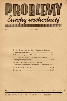 Problemy Europy Wschodniej. 1939, nr 2