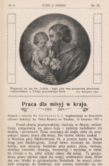 Echo z Afryki : katolickie pismo miesięczne dla poparcia działalności misyjnej w Afryce. 1917, nr 3