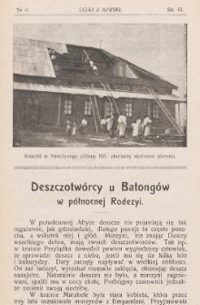 Echo z Afryki : katolickie pismo miesięczne dla poparcia działalności misyjnej w Afryce. 1917, nr 6