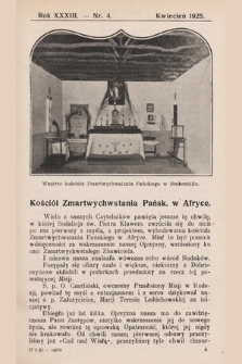Echo z Afryki : katolickie pismo miesięczne dla poparcia działalności misyjnej w Afryce. 1925, nr 4
