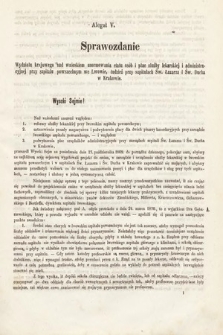 [Kadencja III, sesja I, al. 5] Alegaty do Sprawozdań Stenograficznych z Pierwszej Sesyi Trzeciego Peryodu Sejmu Galicyjskiego z roku 1870. Alegat 5