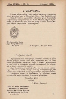 Echo z Afryki : katolickie pismo miesięczne dla poparcia działalności misyjnej w Afryce. 1926, nr 11