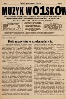 Muzyk Wojskowy : dwutygodnik poświęcony kulturze muzycznej w Armji Polskiej : wychodzi dnia 1-go i 15-go każdego miesiąca. 1926, nr 4