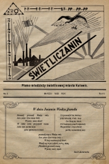Świetliczanin : pismo młodzieży świetlicowej miasta Katowic. 1933, nr 3