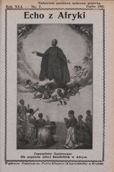 Echo z Afryki : katolickie pismo miesięczne dla poparcia działalności misyjnej w Afryce. 1933, nr 7