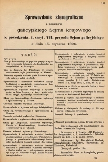 [Kadencja VII, sesja I, pos. 8] Sprawozdanie Stenograficzne z Rozpraw Galicyjskiego Sejmu Krajowego. 8. Posiedzenie I. Sesyi VII. Peryodu Sejmu Galicyjskiego