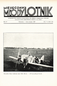 Młody Lotnik : wydawnictwo Komitetu Stołecznego Ligi Obrony Powietrznej Państwa. 1927, nr 7-8