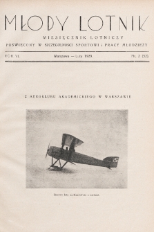 Młody Lotnik : miesięcznik lotniczy : poświęcony w szczególności sportowi i pracy młodzieży. 1929, nr 2