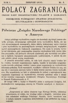 Polacy Zagranicą : organ Rady Organizacyjnej Polaków z Zagranicy : miesięcznik poświęcony sprawom społecznym, kulturalnym i gospodarczym. 1930, nr 8