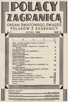 Polacy Zagranicą : organ Światowego Związku Polaków z Zagranicy. 1935, nr 7