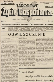 Narodowe Życie Gospodarcze : tygodnik społeczno-gospodarczy. 1938, nr 20