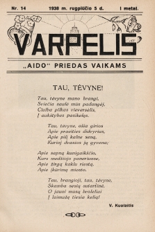 Varpelis : „Aido“ priedas vaikams. 1938, nr 14