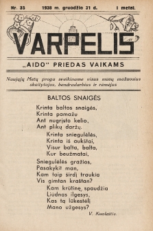 Varpelis : „Aido“ priedas vaikams. 1938, nr 35