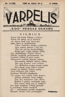 Varpelis : „Aido“ priedas vaikams. 1939, nr 11